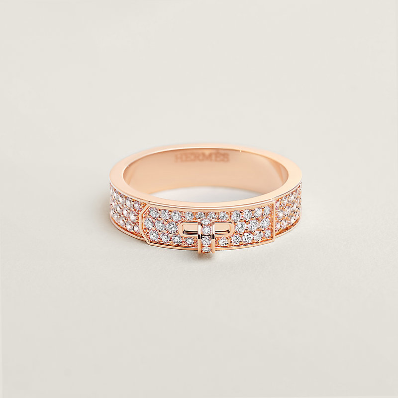 アクセサリー Hermes Corozo Ring Rose Gold/Pink/l Kelly ring - Rose gold | Hermès USA